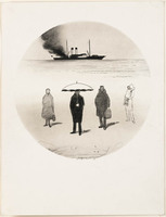 KT 2006 094
<br/>
Brennendes Schiff in Rücken
<br/>
<em>Wiegand, Gottfried (1926-2005)</em>